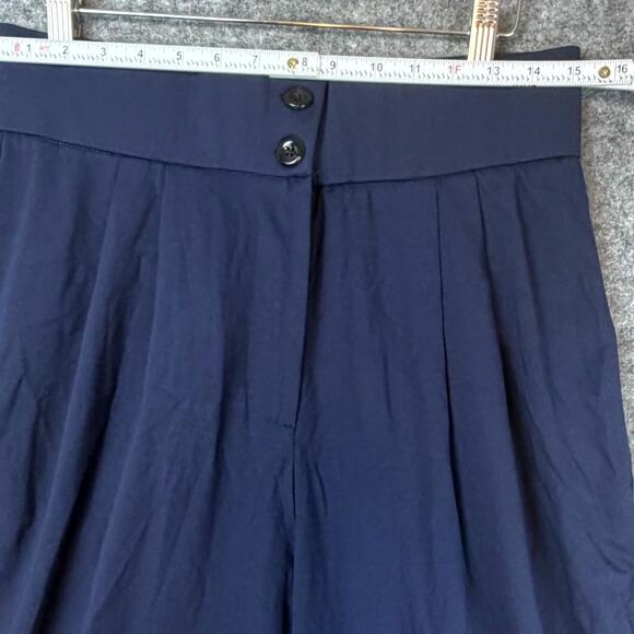 OGL Move Pants Womens Large Navy Blue High Rise Straight Leg Pleated Comfort - Picture 5 of 9